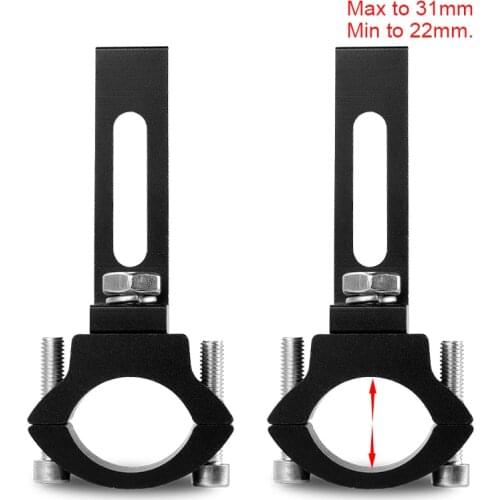 2pcs Motorcycle Headlight mount Bracket Adjustable 20mm-31mm Bumper Mount Clamp led light bracket holder support de phare moto