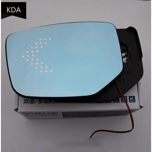 2pcs Blue Wing Mirror Glass Heated Angle Wide Glare Proof LED Turn Signal Lamp for Honda Accord 9th