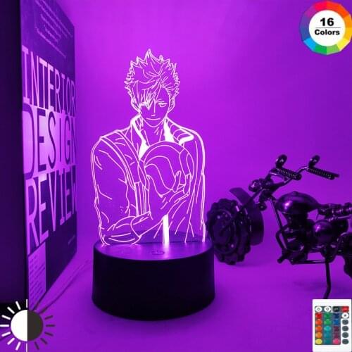 3D Led Anime Night Lights Haikyuu TETSURo KUROO Novelty Upward Lighting Lamp Haikyuu Led Light Table Lamp For Gift dropship