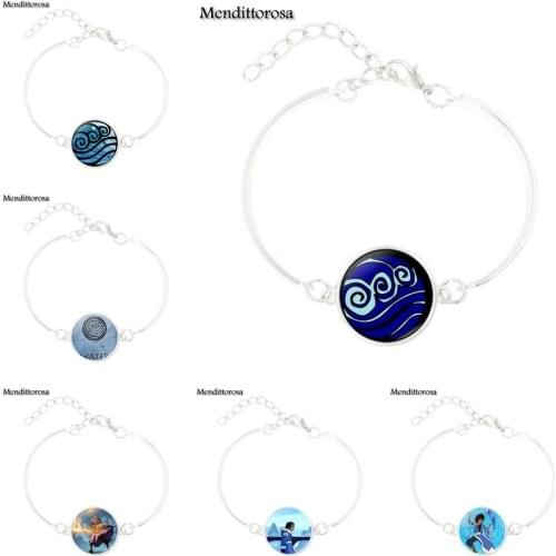 Mendittorosa Avatar the Last Airbender New Brand Jewelry Silver Colour With Glass Cabochon Bracelet Bangle For Women Gift