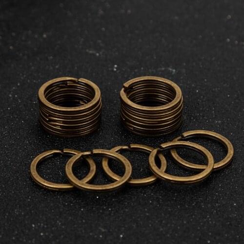 20pcs/lot Antique Bronze Plated Keyring Keychain 25 28 30mm Blank Split Ring Keyfob Connectors Charms DIY Key Chain Accessories