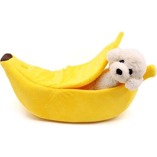 Dog kennel Pet Mat Dog kennel Bed Cat Banana Shape Bed Cushion House Puppy Dog Soft Warm Kennel Mat Winter Pet Supplies