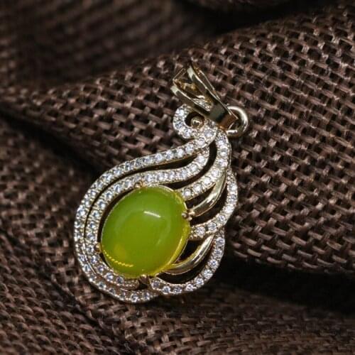 European women royal drop pendant imitation yellow resin beeswax fit for diy long chain necklace gold-color jewels 24*18mm B1849