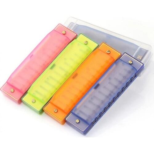 Harmonica 10 Hole 20 ToneC Blues Harmonica Colorful ABS Resin Mouth Organ Children