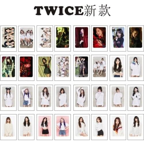 KPOP TWICE MOMO TZUYU MINA SANA New Lomo Cards Photo Cards Lomo 32pcs Small Cards With Clips And Rope New Kpop K-pop wholesale