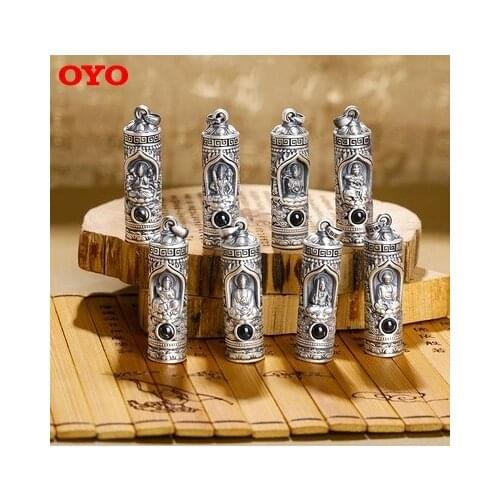 100% S999 Pure Silver 3D Hard Silver Zodiac Zodiac Buddha Pendant Eight Patron Saints Nano Projection Sterling Silver Mens and