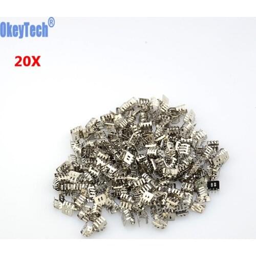 OkeyTech 20PCS/LOT for Vauxhall Opel Corsa Agila Meriva Combo Metal Battery Holder for Opel Auto Car Key Shell Cover Case Fob