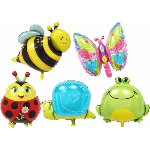 Mini Animals Set Balloons Bee Frog Party Balloons Jungle Party Decorations Foil Animal Balls Birthday Party Decor Kids Toys