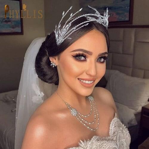 PHYLLIS A243 Fashion Ladies Headband Wedding Headpieces Wholesale Bridal Hair Accessories Crown Rhinestone Women Tiara Headwear