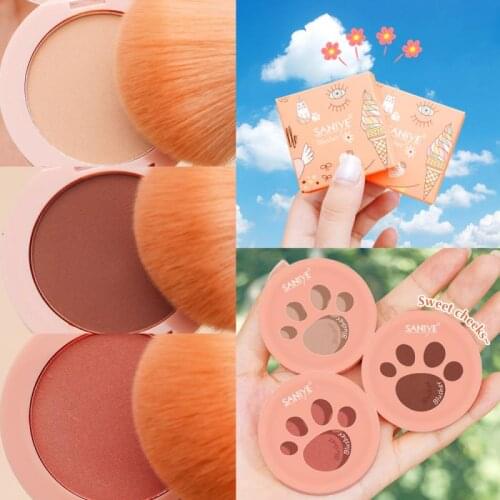 Monochrome Blush Natural Makeup Mashed Rouge Easy To Color Cute Cats Claw Matte Fine Flash Pearl Cosmetics TSLM1