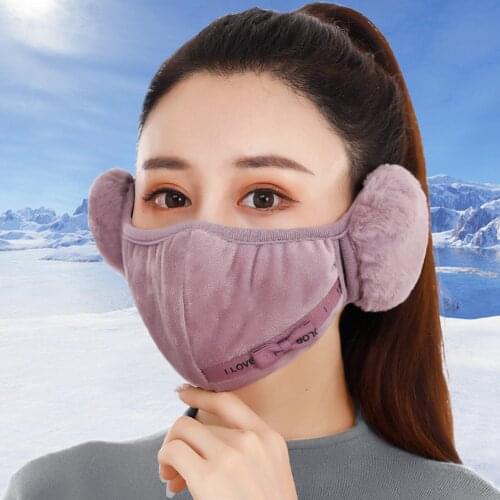 Cartoon Autumn Winter Earmuffs Men Women 2 in 1 Warm Mask Earlap Fashion Cotton Autumn Mouth-muffs Ear-cap Wrap Band Ear Warmer