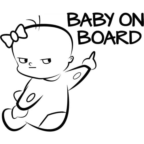 Car Sticker BABY ON BOARD Car Warning Sticker Funny PVC Car Sticker Universal Car Protective Sticker Black/white,16cm*14cm