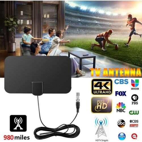 2019 New 980 Miles 4K 25DB High Gain HDTV Digital TV Antennas Indoor Mini HD Digital TV Antenna Aerial