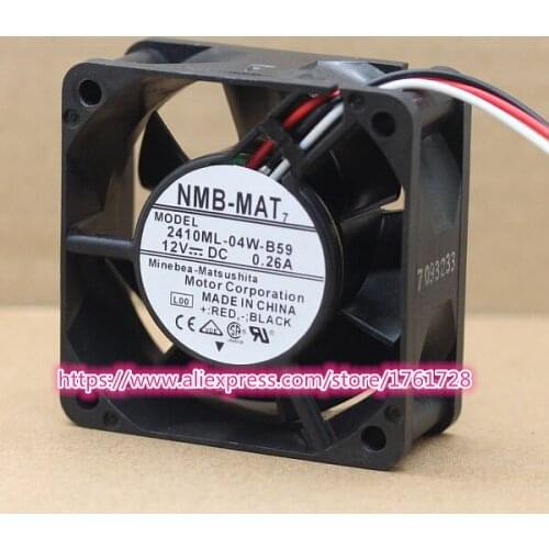 Brand new 6025 6cm cooling fan 2410ML-04W-B50 2410ML-04W-B59 12V 0.26A dual ball bearings
