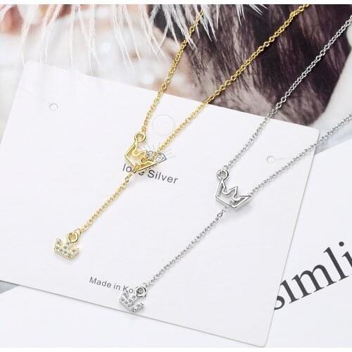 Necklace female clavicle chain simple crown pendant 2020 new product girl necklace holiday gift fashion