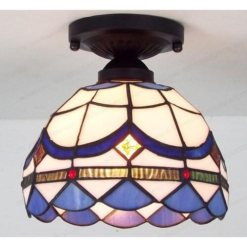8 INCH Tiffany Cloakroom Ceiling Light Corridor Mediterranean Spliced Garden Gate Ceiling Lamps Balcony hallway Ceiling Light