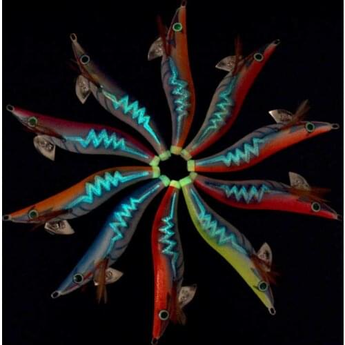 1PCS Squid Hook Bait 3.5# 3.0# 2.5# Luminous Octopus Bait Egi