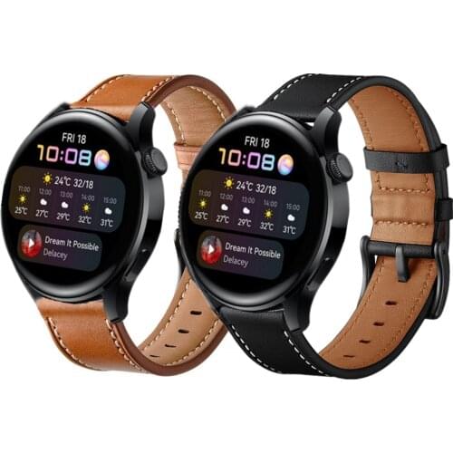 Genuine Leather Strap For Huawei Watch 3 46mm Pro 48mm Replacement Bracelet For Honor Watch ES GS Dream Watch Band Accessories