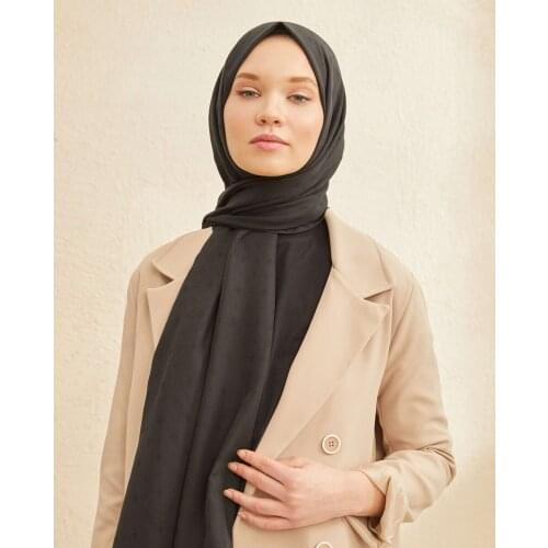 Salland Pearl Black Shawl Trend New Model 2021 Elegant Womens Headscarf Scarf Shawl Scarf All Seasons Comfortable Use Easy to Shape Flexible Anti-Wrinkle Quality Fabric Hijab Clothing Accessory Scarf Fashion PEAS001