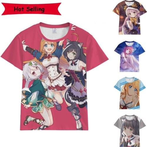 Anime Princess Connect! Re:Dive Kiruya Momochi T shirt Men Women Short Sleeve Summer Tops Unisex Cartoon t shirt Cosplay Costume