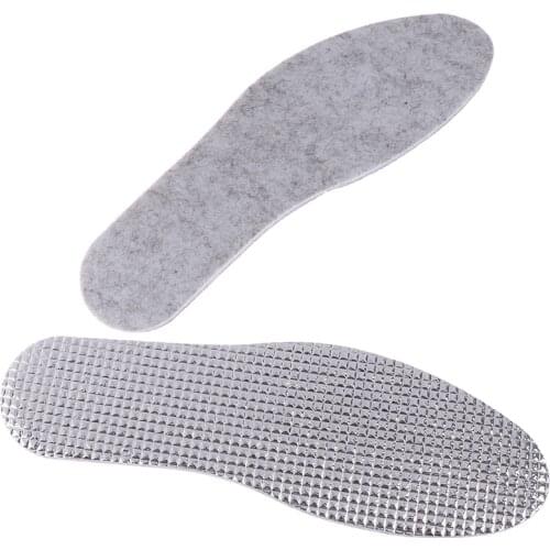 Felt Aluminum Foil Insoles For Winter Warm Summer Cool Waterproof Wool Shoe Pads Comfortable Deodorant Insert For Men Women Sole