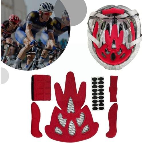 Universal Helmet Inner Padding Foam Pads Kit Sealed Sports Bicycle Cycling Sponge For Outdoor Red Motorcycle Accessories L8B8