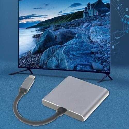 USB-C Converter 2 in 1 Stable Connection USB 3.0/3.1 3-port Compact Adapter for Laptop with DP