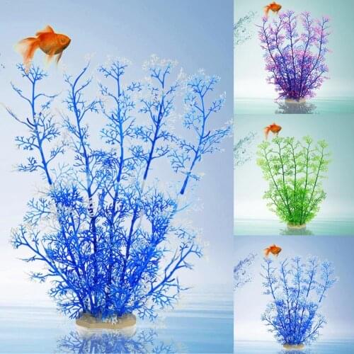 Water Grass Miniature Ceramic Decor Accessories Vivid Color Simulation Small Tree Ornament For Aquarium Underwater Plant World