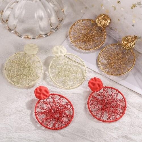 Match-Right Trendy Earrings for Women Dream Catcher Sweet Cute Round Drop Earrings 2020 New Korean Female Jewelry SR1068