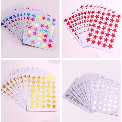 10 Sheets/Pack Award Glitter Stickers Mother Teacher Praise Label Award Five-Pointed Star Love Sticker Scrapbook Supplies