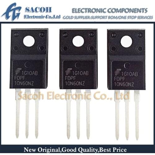 10Pcs FDPF10N60NZ or FDPF10N60 or FDPF10N60ZUT or FDPF10N50UT FDPF10N50FT FDPF10N50F TO-220F 10A 600V Power MOSFET