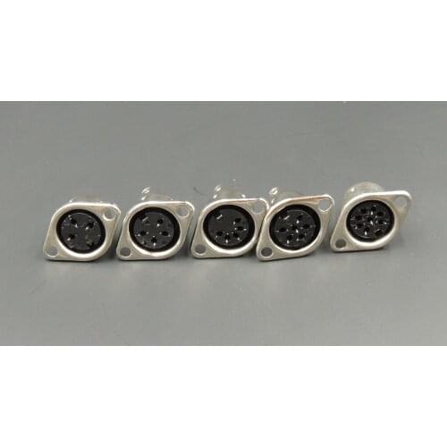 10Pcs Metal 3 4 5 6 7 8 Pin DIN Female Socket Hulled Panel Mount Chassis Connector Soldering Iron