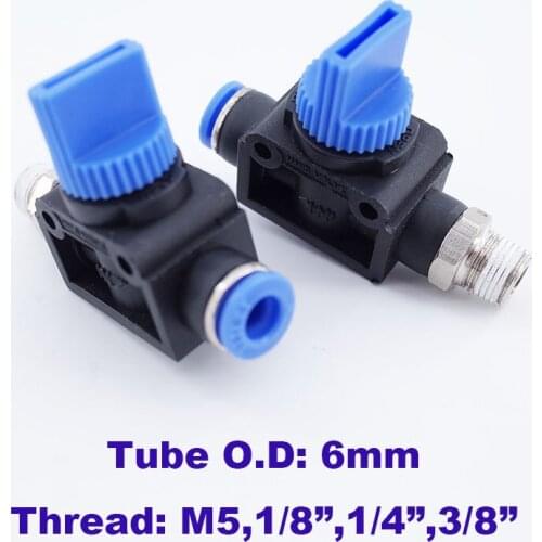 10pcs a lot HVSF HVFS pneumatic hand valve switch port M5 1/8 1/4 3/8 BSP 6mm pu hose fitting quick hose connector switching