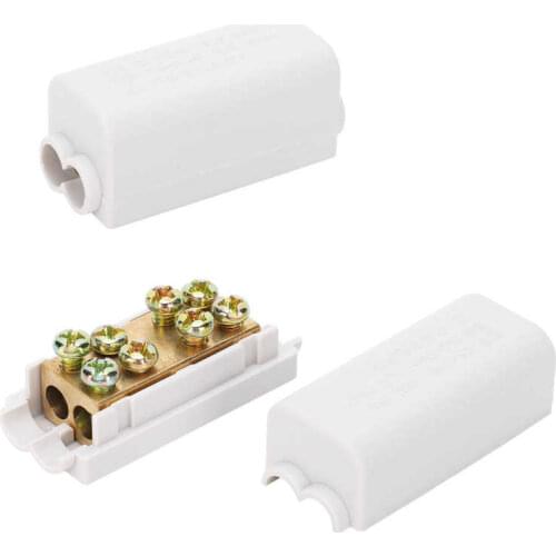 2Pcs 1000V 80A High Power Main Splitter T Shape 1 In 2 Out Wiring Terminal Block Connector