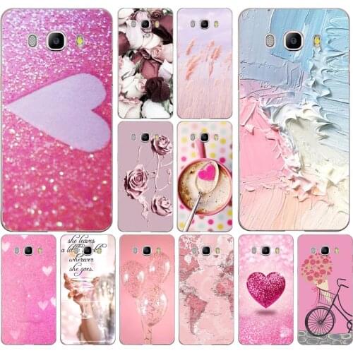 264FG Pink sugar glitter Love cute Soft Silicone Tpu Cover phone Case for Samsung j3 j5 j7 2016 2017 j330 j2 j6 Plus 2018