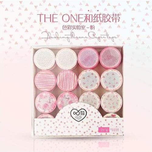 32 Pcs/Set 15mm*5m Color Laboratory Pink Series Washi Tape Adhesive Tape DIY Scrapbooking Sticker Label Masking Tape