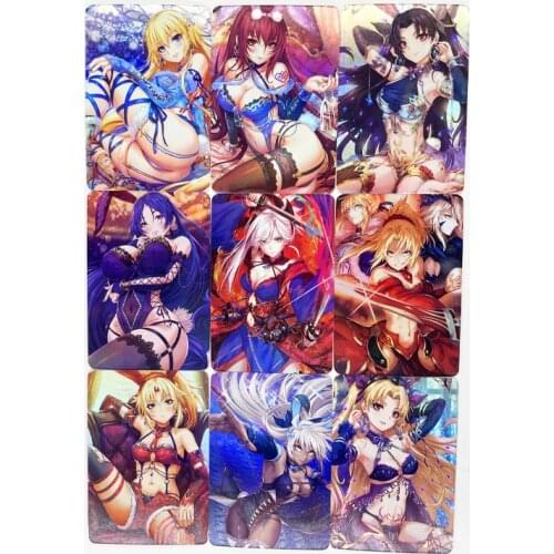 9pcs/set Fate/stay Night Tohsaka Rin Sexy ACG Toys Hobbies Hobby Collectibles Game Collection Anime Cards