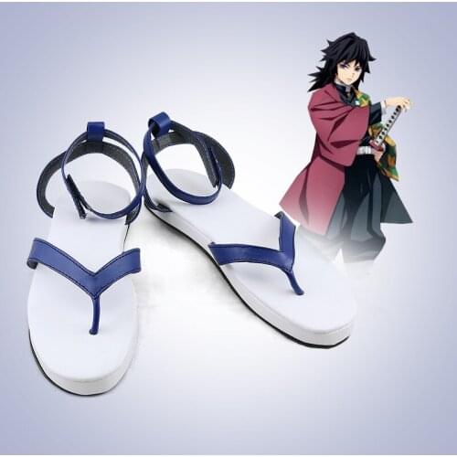 Anime Demon Slayer: Kimetsu no Yaiba Tomioka Giyuu shoes cosplay adults men and women boots shoes Halloween Fashion sandals