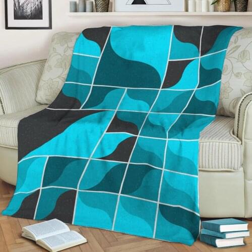 Abstract Geometric Pattern 3D Printed Velvet Plush Throw Fleece Blanket Bedspread Sherpa Blanket Home Decora