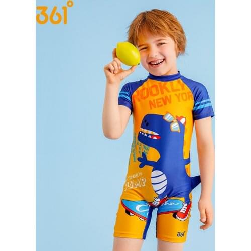 361 Childrens Swimwear One Piece Swimsuit Comfortable Quick Drying Cute Cartoon 3D Dinosaur Printed Swimsuit For Boys With Zip