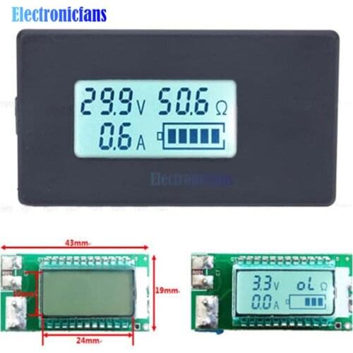 18650 26650 Lithium Battery Tester LCD Digital Test Backlight Voltage/Capacity/Current/Load Resistance Meter Power Bank Monitor