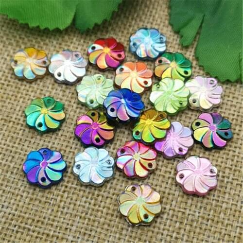New 150PCS 12mm AB Resin Windmill Flatback Rhinestone Scrapbook DIY Craft Appliques 2 hole