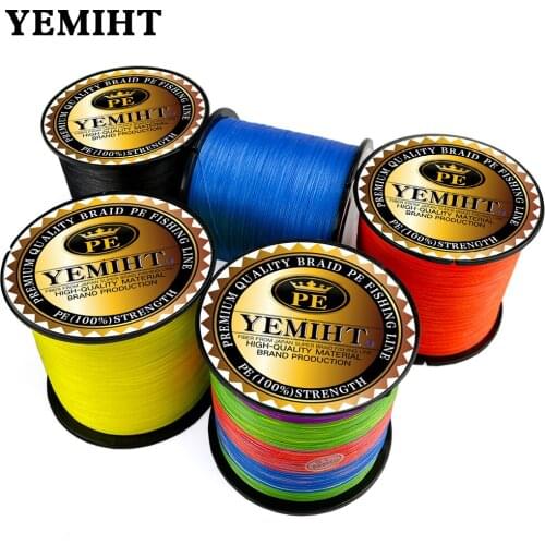 YEMIHT PE Braided Fishing Line 500M 300M 100M 4 Strands Multifilament Fishing Line Carp Fishing Wire 10-120LB