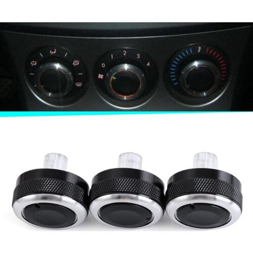 3pcs/set Aluminum Alloy Air Conditioning Knob AC Knob Heat Control Switch Button For Mazda 3 BL 2010- 2013 Mazda 3 2004-2009
