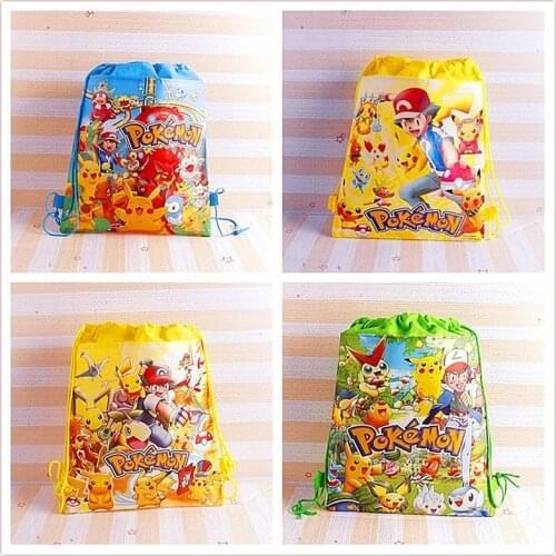 Pokemon Storage Bag Kawaii Pikachu Bulbasaur Squirtle Eevee Action Figure Bag Toys Party Decor Kids Birthday Christmas Gift