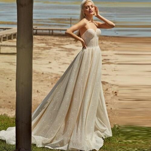 A-line Beach Wedding Dress Sweetheart off Shoulder Lace Bridal Gown Custom Made Princess Wedding Party Gowns Boho Plus Size