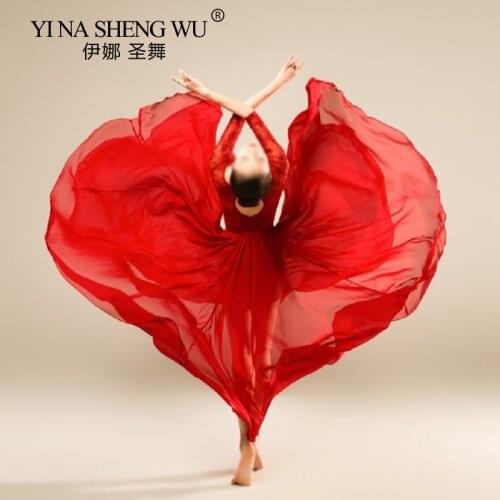 Skirt Belly Dance Women Gypsy Long Skirts Belly Dancer Practice Wear Assorted Performance Solid Color Opening Dance Big Skirt