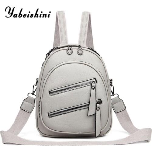 Mini Women Backpacks High Quality Leather Travel Backpack Sac A Dos Double Zipper School Bags For Teenage Girls Female Backpack