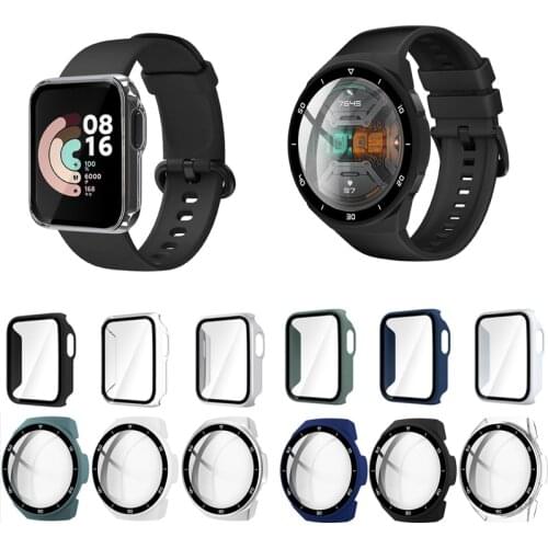 Hard Full Edge Glass Screen Protector Case Shell Frame For Xiaomi Mi Watch Lite/Redmi Color Sport Watch Protective Bumper Cover