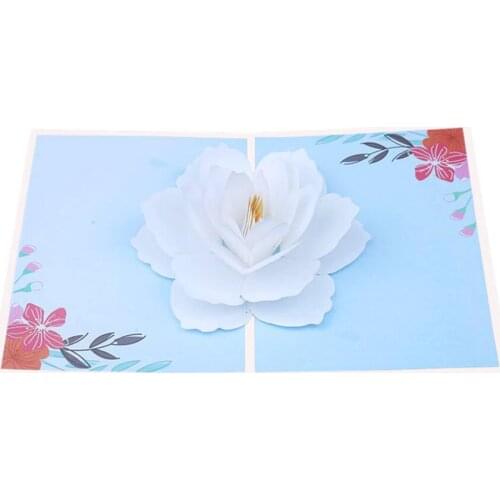10pcs Handmade Kirigami Origami Gardenia 3D Greeting Cards Invitation card For Christmas Wedding Birthday Party Gift
